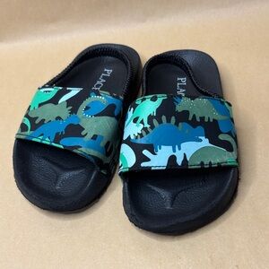 Place Kids Dinosaur Slide Sandals - Black and Blue